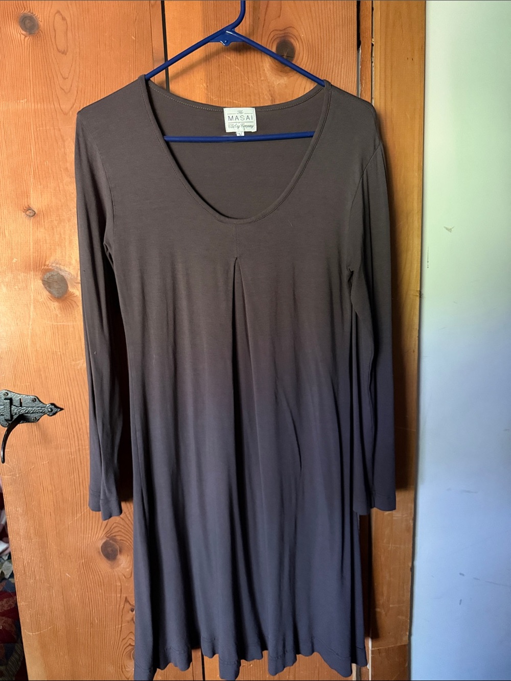 Masai Brown Long Sleeve Midi Dress